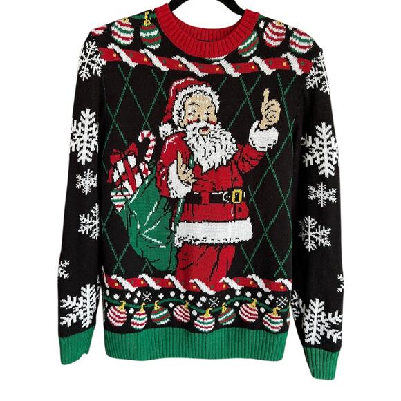 Santa Ugly Holiday Men's Sweater Size Medium - Picture 2 of 5